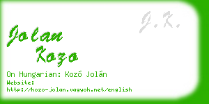 jolan kozo business card
